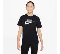 T-Shirt NIKE SPORTSWEAR "K NSW TEE FUTURA HBR", Jungen, Gr. M (140/146), schwarz, angeraute Sweatware, Obermaterial: 100% Baumwolle, normal, Rundhals, angesetztes Bündchen, Shirts T-Shirt, für Jugendl