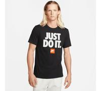 T-Shirt NIKE SPORTSWEAR "M NSW TEE FRAN JDI VERBIAGE", Herren, Gr. L, schwarz, Jersey, Obermaterial: 100% Baumwolle, normal, Rundhals, Shirts T-Shirt, Kurzarm-Design, mit Rundhalsausschnitt, aus Baumw
