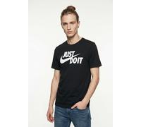 T-Shirt NIKE SPORTSWEAR "M NSW TEE JUST DO IT SWOOSH", Herren, Gr. XL, schwarz-weiß (schwarz, weiß), Jersey, Obermaterial: 100% Baumwolle, normal, Rundhals, Shirts T-Shirt, mit Logodruck auf der Brust