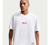 T-Shirt NIKE SPORTSWEAR "M NSW TEE LSE BOXY FOOTBALL", Herren, Gr. XL, weiß, university rot, navy, Obermaterial: 100% Baumwolle, Shirts T-Shirt, sportlicher Stil, für Sportmode und Streetwear (1802170