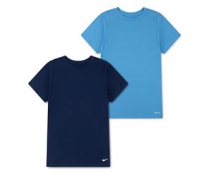 T-Shirt NIKE SPORTSWEAR "NHB BOYS 2PK CREW UNDERSHIRT", Jungen, Gr. XS, midnight navy, Obermaterial: 60% Baumwolle, 40% Polyester, Shirts T-Shirt, für Kinder, 2er-Pack, aus Baumwolle und Polyester (40