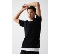 T-Shirt NIKE SPORTSWEAR "NHB BOYS 2PK CREW UNDERSHIRT", Mädchen, Gr. 134/140, schwarz-weiß (schwarz, weiß), Jersey, Obermaterial: 60% Baumwolle, 40% Polyester, bestickt, normal, Rundhals, Shirts T-Shi