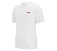 T-Shirt NIKE SPORTSWEAR "Nike Sportswear Club Men's T-Shirt", Herren, Gr. M, weiß (weiß, schwarz), Obermaterial: 100% Baumwolle, regular fit normal, Rundhals, Shirts T-Shirt (88090167-M) weiß, schwarz