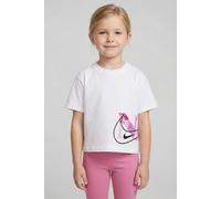 T-Shirt NIKE SPORTSWEAR "NKG MOVE WITH NATURE BOXY SS T", Mädchen, Gr. 122 (7), weiß, Obermaterial: 60% Baumwolle, 40% Polyester, normal, Rundhals, Shirts T-Shirt, für Kinder, sportlicher Stil, Rundha