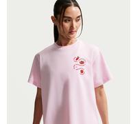T-Shirt NIKE SPORTSWEAR "W NSW CLSC BF CAFE TOMATO TEE", Damen, Gr. XS, pink foam, Obermaterial: 100% Baumwolle, Shirts T-Shirt, lockere Passform, für Freizeit und Alltag (53245920-XS) pink foam