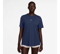 T-Shirt NIKE "W NK ONE RELAXED DF SS TOP", Damen, Gr. XL, blau (midnight navy), Jersey, Obermaterial: 81% Polyester, 13% Baumwolle, 6% Elasthan, normal, Rundhals, Shirts T-Shirt, relaxte Schnittform,