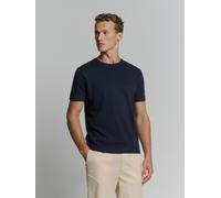 No Excess - T-Shirt Crewneck Solid Relief Jacquard deep blue - Gr. - XL