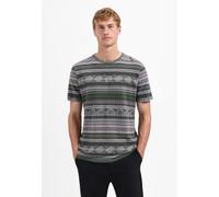 T-Shirt NO EXCESS "No Excess Jacquard-T-Shirt T-Shirt Crewneck Allover Jacquard", Herren, Gr. XL, grau melange, 92% Baumwolle, 8% Polyester, Shirts T-Shirt (68651706-XL) grau melange