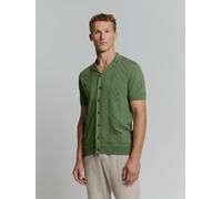 No Excess Pullover Short Sleeve Full Button Polo Solid Jacquard Green Größe: XXL | Casual hemden Outlet | Herren | Grün