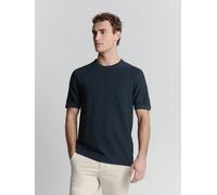 T-Shirt NO EXCESS "No Excess T-Shirt gestrickt", Damen, Gr. XL, blau (nachtblau), 100% baumwolle, Shirts T-Shirt (66227817-XL) nachtblau