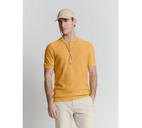 T-Shirt NO EXCESS "No Excess T-Shirt gestrickt", Herren, Gr. XL, gelb, 100% baumwolle, Shirts T-Shirt (40970224-XL) gelb
