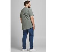 JACK & JONES Herren Basic T-Shirt Plus Size | Rundhals Kurzarm Shirt | Übergrößen Shortsleeve JJENOA, Farben:Grau, Größe:4XL