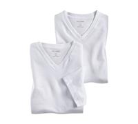 OLYP T-Shirt Regular Fit V-Hals 2Pack Weiß M