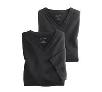 OLYMP Herren T-Shirt Doppelpack V-Ausschnitt- Schwarz, X4L