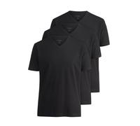 T-Shirt OLYMP, Herren, Gr. L, schwarz, Single Jersey, Obermaterial: 100% Baumwolle, unifarben, Basic, slim fit normal, V-Ausschnitt, Shirts T-Shirt, V-Ausschnitt, modern fit, reine Baumwolle (79610024