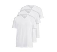OLYMP Herren T-Shirt V-Ausschnitt Modern,Einfarbig,modern fit,weiß 00,S