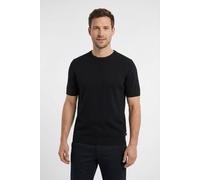 T-Shirt OLYMP, Herren, Gr. XL, schwarz, Strick, Obermaterial: 50% Baumwolle, 50% Lyocell, regular fit normal, Rundhals, Rippbündchen, Shirts T-Shirt, Rundhals, Strick, normale Passform (83781217-XL)
