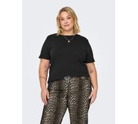 ONLY CARMAKOMA T-Shirt CARJEN LIFE SS JEANS TEE JRS, Damen, 100% Baumwolle, Schwarz, Gr. M