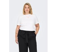 T-Shirt ONLY CARMAKOMA "CARJEN SS JEANS TEE JRS", Damen, Gr. XL, hellweiß, Jersey, Obermaterial: 100% Baumwolle, unifarben, regular fit normal, Rundhals, Shirts T-Shirt, Baumwolle (66591458-XL) hellwe