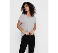 T-Shirt ONLY "ONLMOSTER - T-Shirt mit melierter Optik und elastischem Material", Damen, Gr. S, grau (light grau melange), Jersey, Obermaterial: 75% Viskose, 20% Polyester, 5% Elasthan, meliert, lässig