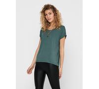 T-Shirt ONLY "ONLMOSTER - T-Shirt mit melierter Optik und elastischem Material", Damen, Gr. XS, grün (balsam grün), Jersey, Obermaterial: 75% Viskose, 20% Polyester, 5% Elasthan, unifarben, lässig ges