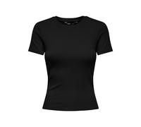 T-Shirt ONLY "ONLRILEY S/S TOPJRS", Damen, Gr. S, schwarz, Jersey, Obermaterial: 96% Baumwolle, 4% Elasthan, unifarben, slim fit normal, Rundhals, Shirts T-Shirt, Baumwollmischung (13967731-S) schwarz