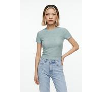 T-Shirt ONLY "ONLSMILLA NEW S/S TOP JRS", Damen, Gr. M, jadeite pattern:jo smilla, Jersey, Obermaterial: 95% Polyester, 5% Elasthan, gemustert, slim fit normal, Rundhals, Shirts T-Shirt, Materialmix,