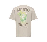 ONLY&SONS - ONSFRED LIFE RLX SS PRINT TEE NOOS Silver Lining - Gr. - L