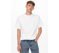 T-Shirt ONLY & SONS "ONSFRED LIFE RLX SS TEE NOOS", Damen, Gr. M, weiß (hellweiß), Single Jersey, Obermaterial: 100% Baumwolle, unifarben, bequem normal, Rundhals, Shirts T-Shirt (49787007-M) hellweiß
