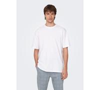 ONLY & SONS Herren Rundhals T-Shirt ONSFRED - Relaxed Fit S-XXL Schwarz Weiss, Größe:L, Farbe:Bright White 22022532