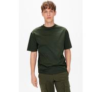 T-Shirt ONLY & SONS "ONSFRED LIFE RLX SS TEE NOOS", Herren, Gr. S, grün (rosin), Single Jersey, Obermaterial: 100% Baumwolle, unifarben, bequem normal, Rundhals, Shirts T-Shirt (43703229-S) rosin