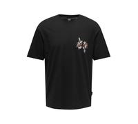 T-Shirt ONLY & SONS "ONSKEANE RLX SS PRINT TEE NOOS", Damen, Gr. M, jet schwarz print:chinese birds, Jersey, Obermaterial: 100% Baumwolle, bedruckt, relaxed fit normal, Rundhals, Shirts T-Shirt (83538