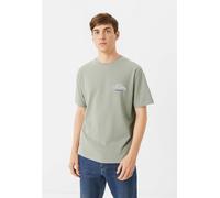 T-Shirt ONLY & SONS "ONSKEANE RLX SS PRINT TEE NOOS", Damen, Gr. L, beige (limestone print:gelato), Jersey, Obermaterial: 100% Baumwolle, bedruckt, relaxed fit normal, Rundhals, Shirts T-Shirt (341435