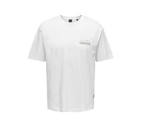 T-Shirt ONLY & SONS "ONSKEANE RLX SS PRINT TEE NOOS", Damen, Gr. XXL, hellweiß print:cancun, Jersey, Obermaterial: 100% Baumwolle, bedruckt, relaxed fit normal, Rundhals, Shirts T-Shirt (98552152-XXL)