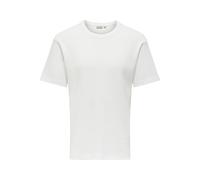 T-Shirt ONLY & SONS "ONSTOBIE REG SS TEE NOOS", Herren, Gr. M, weiß (hellweiß), Jersey, Obermaterial: 60% Baumwolle, 40% Polyester, unifarben, regular fit normal, Rundhals, Shirts T-Shirt (24361411-M)