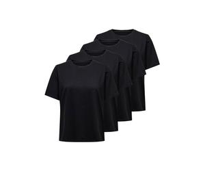 T-Shirt ONLY "T-Shirt ONLONLY TEE 4P 4er Pack", Damen, Gr. S, schwarz, Obermaterial: 100% Baumwolle CO., Shirts T-Shirt (19754916-S) schwarz