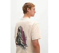 T-Shirt MARC O'POLO "mit großem Rückenprint", Herren, Gr. XL, grau silk, Obermaterial: 100% Baumwolle, unifarben, Basic, oversize, Rundhals, normaler Saum, Shirts T-Shirt (92934208-XL) grau silk