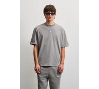T-Shirt PEGADOR "LOGO OVERSIZED TEE", Herren, Gr. M, grau (washed grau), Single Jersey, Obermaterial: 100% Baumwolle, unifarben, oversize normal, Rundhals, gerader Abschluss, Shirts T-Shirt, Baumwolle