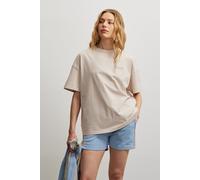 T-Shirt PEGADOR "OLARGUES HEAVY OVERSIZED TEE", Damen, Gr. XL, beige (washed cream), Jersey, Obermaterial: 100% Baumwolle, bedruckt, oversize normal, Rundhals, Shirts T-Shirt (64295560-XL) washed crea