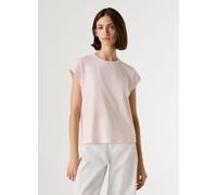 T-Shirt PEPE JEANS "BLOOM", Damen, Gr. L, pale pink, Single Jersey, Obermaterial: 100% Baumwolle, bedruckt, unifarben, slim fit hüftlang, Rundhals, abgesteppte Kante, Shirts T-Shirt, im Slim Fit, Rund