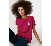 T-Shirt PEPE JEANS "BRULE", Damen, Gr. M, 387penn pink, Single Jersey, Obermaterial: 100% Baumwolle, bedruckt, normal, Rundhals, abgesteppte Kante, Shirts T-Shirt, mit Runhals, kleiner Print auf der B