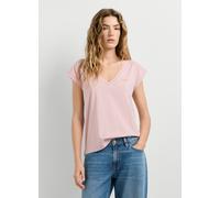 T-Shirt PEPE JEANS "CLOE", Damen, Gr. XL, rosa (cloudy pink), Single Jersey, Obermaterial: 100% Baumwolle, unifarben, regular fit hüftbedeckend, V-Ausschnitt, abgesteppte Kante, Shirts T-Shirt, mit V-