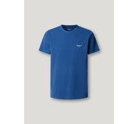 Pepe Jeans Slim Fit T-Shirt aus Baumwoll-Mix Modell 'ORIGINAL BASIC 3N' in Bleu, Größe XXL