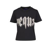 T-Shirt PEQUS "PEQUS PEQUS Fitted Outlined Mythic Logo T-shirt", Damen, Gr. L, schwarz (schwarz, mushroom), 100% Baumwolle, bedruckt, normal, Rundhals, Shirts T-Shirt (54231856-L) schwarz, mushroom