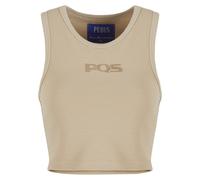 T-Shirt PEQUS "PEQUS PEQUS Island Defender Crop Top", Damen, Gr. M, beige, 100% Baumwolle, bedruckt, slim fit, Racerback, Shirts T-Shirt (39444465-M) beige