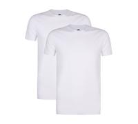 T-Shirt PETROL INDUSTRIES "Men Body Fit R-Neck - 2PACK", Jungen, Gr. L (40), weiß (hellweiß), Jersey, Obermaterial: 95% Baumwolle, 5% Elasthan, körpernah normal, Rundhals, Shirts T-Shirt, Auch ideal z
