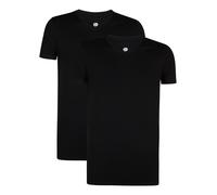 T-Shirt PETROL INDUSTRIES "Men Body Fit V-Neck - 2PACK", Herren, Gr. L (40), schwarz, Jersey, Obermaterial: 95% Baumwolle, 5% Elasthan, körpernah normal, V-Ausschnitt, Shirts T-Shirt, Auch ideal zum U