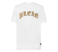 T-Shirt PHILIPP PLEIN "Gothic Plein", Herren, Gr. 3XL, 0116, weiß, gold, Obermaterial: 100% Baumwolle, Shirts T-Shirt (42390813-XXXL) 0116, weiß, gold
