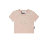 T-Shirt PHILIPP PLEIN "Hexagon Verziert", Damen, Gr. 8, beige (62, nudepink), Obermaterial: 100% Baumwolle, Shirts T-Shirt (31257123-8) 62, nudepink