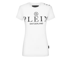 T-Shirt PHILIPP PLEIN "Iconic Plein", Damen, Gr. M, 01, weiß, Obermaterial: 100% Baumwolle, Shirts T-Shirt (98689643-M) 01, weiß